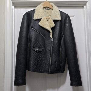 Harley-Davidson Women's Leather Moto Jacket Sherpa Lined XL 97025-08VW Black